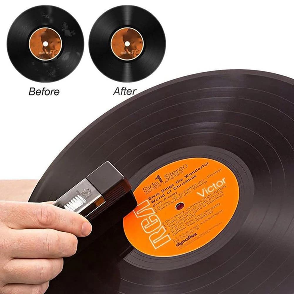 1 Set detergente antistatico per dischi in vinile spazzola per la rimozione della polvere per giradischi in vinile Kit per la pulizia dei giradischi con spazzola antipolvere