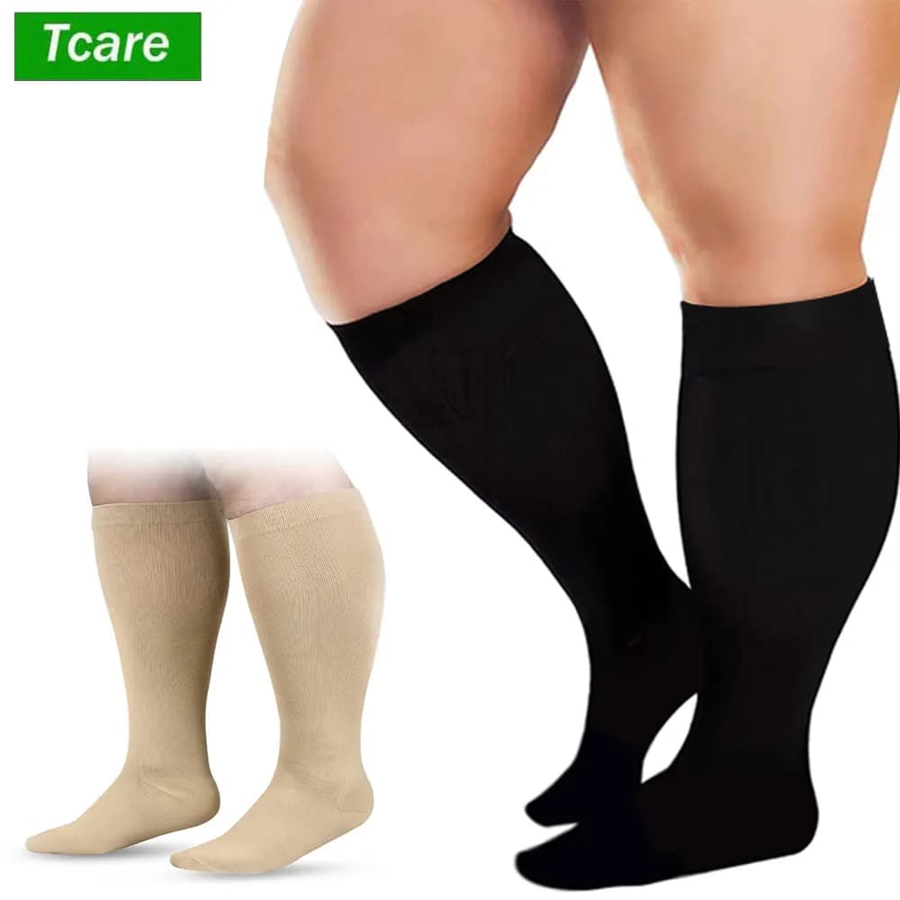 2XL-7XL Compression Socks Plus Size Men's Gym Running Jumping Short Sports Socks Medical Varicocele Inflator Socks for Weight Loss