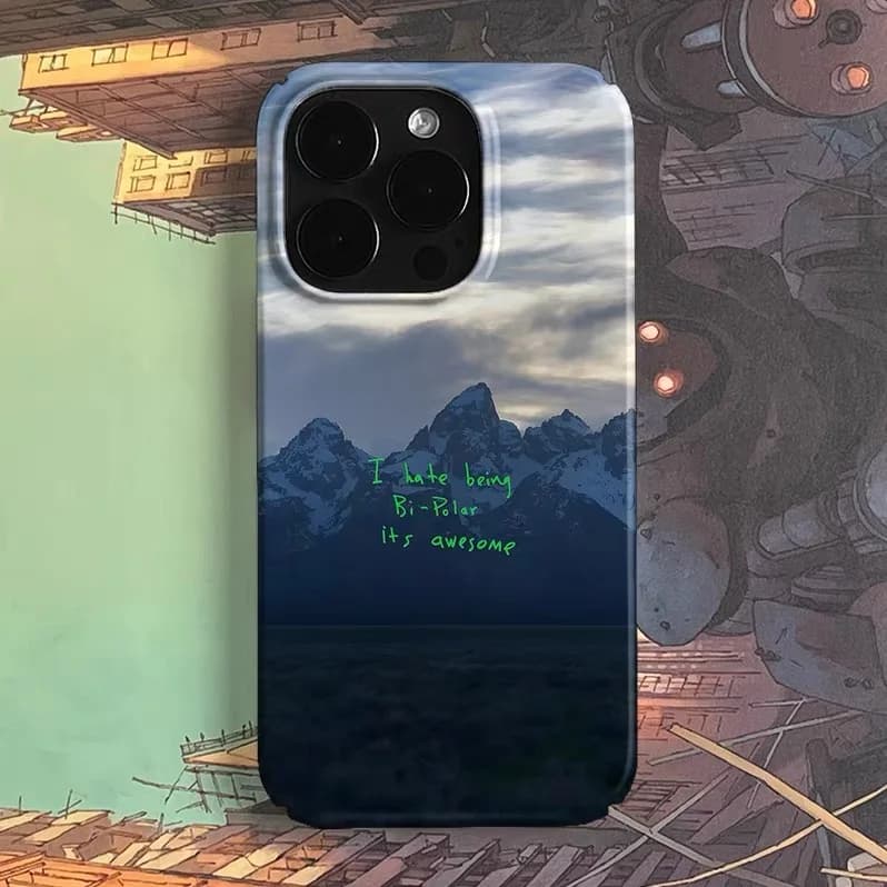 Blue Snow Mountain Alphabet Art Phone Case for IPHONE 17 Air 16E 15 PROMAX 14Plus 13 12 MINI 11PRO 16Plus XR Acrylic Phone Cover