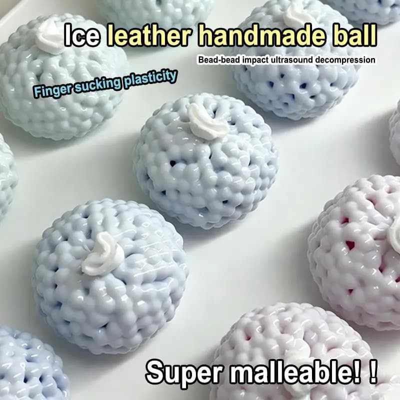 【M】Shapeable Ice Skin Sand Balls With Crinkly Sound Soft Texture For Stress Relief Office Home Relaxation Desktop Squeezing Toy