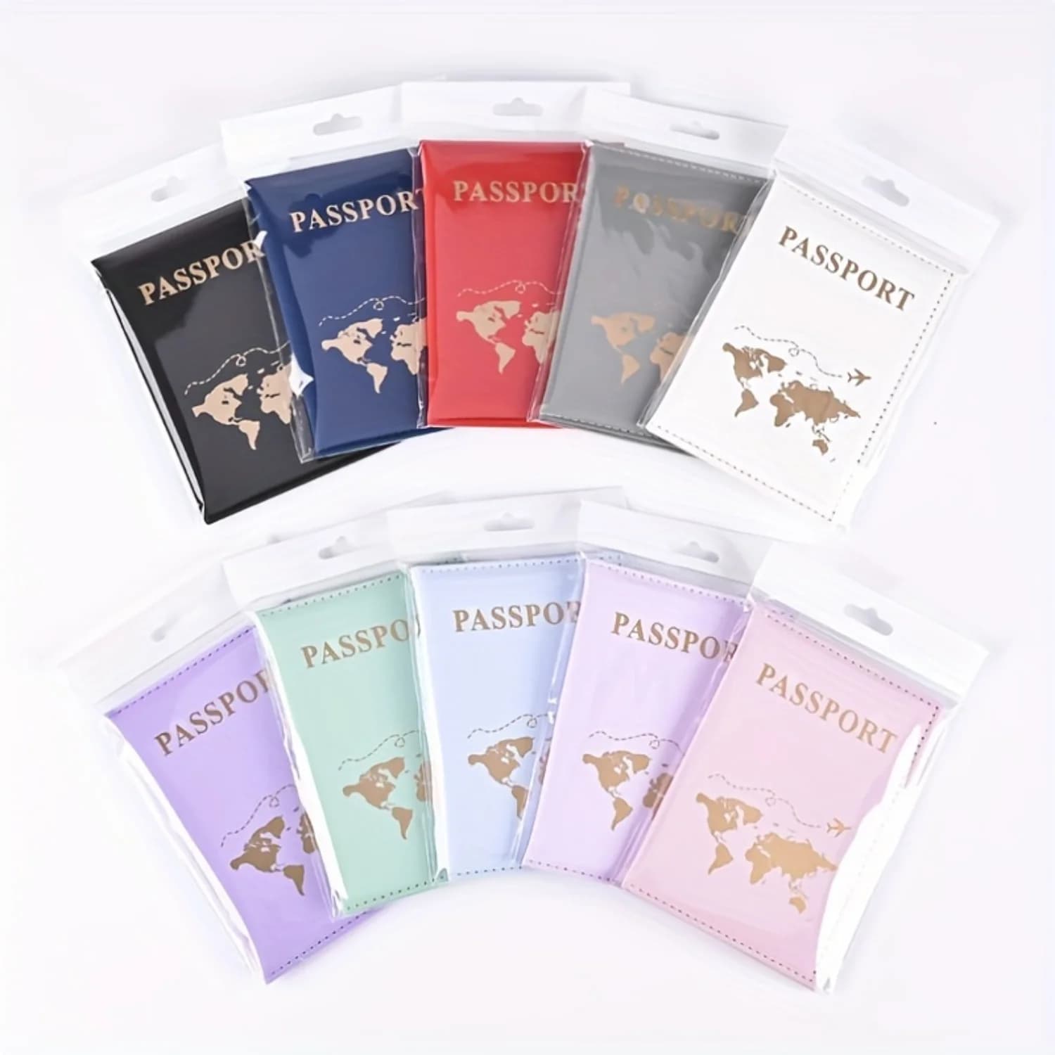 Lussuose copertine per passaporto per coppia abbinate in PU nero - Accessori da viaggio eleganti e multifunzionali con supporto Premium - Ideale per