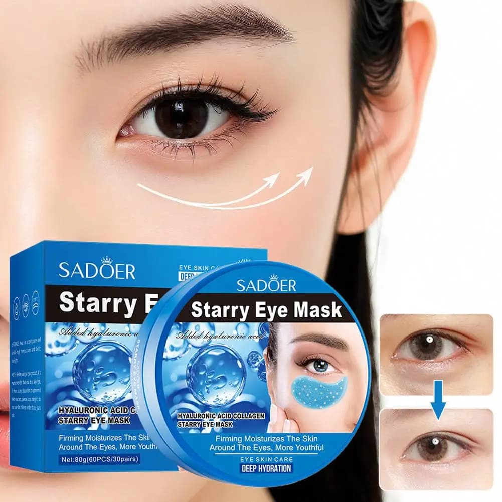 24K crystalline collagen eye mask with golden pearls, moisturizing, with grape seed extract, anti-wrinkles, nutrients, eye gel masks for skin K0M7