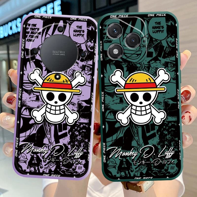 Cover morbida per telefono con pixel art One Piece per Honor X8a X9b X9D X7b X7a X8b X9a X9C X7d X5c