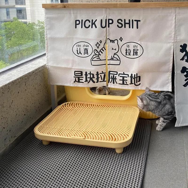 Double Layer Anti-Splash Litter Mat Extra Large Heightened Pet Toilet Sand Control Platform Durable Comfortable for Cats
