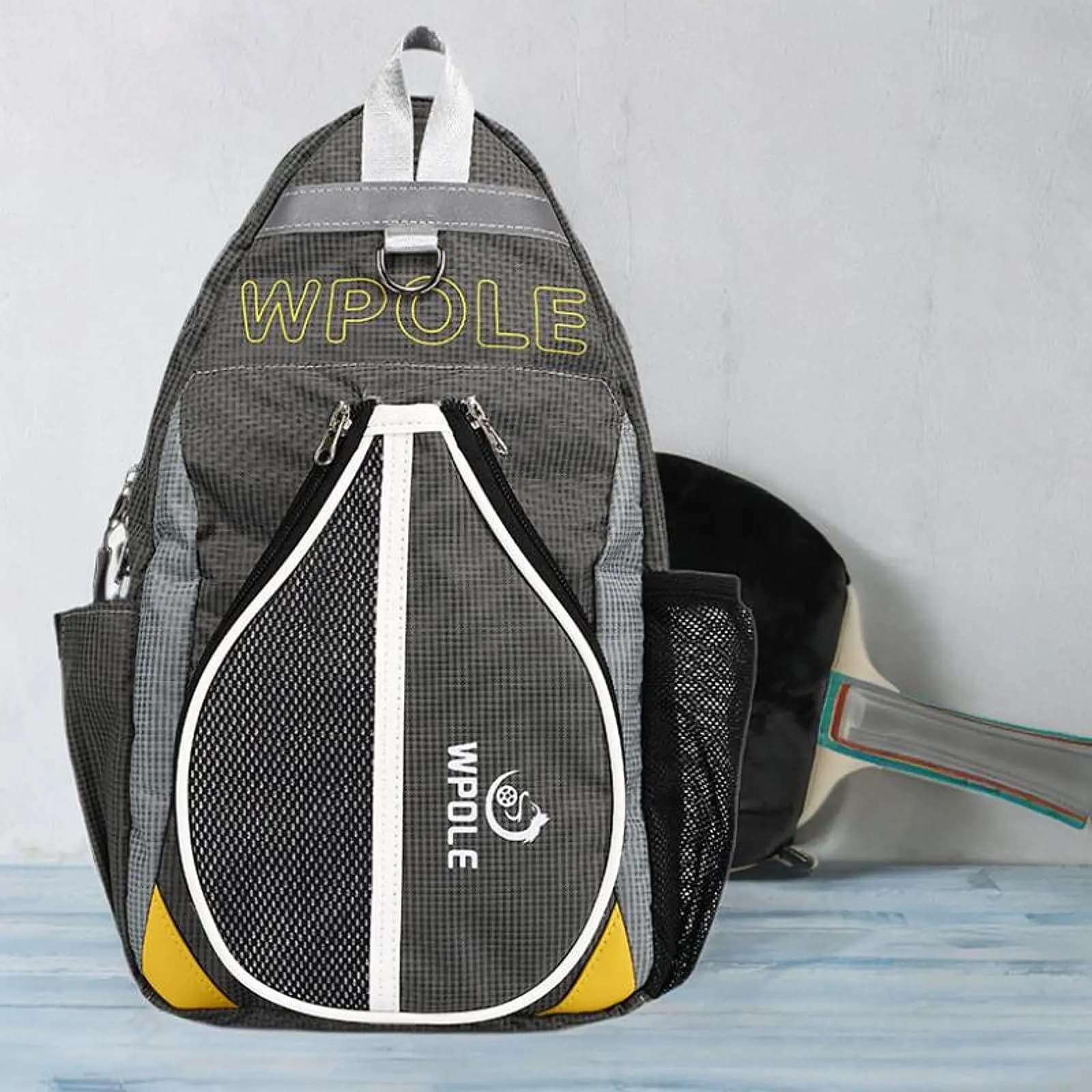 Table Tennis Storage Bag Shoulder Bag Carrier Case Portable Table Tennis Racket Pouch Leisure Chest Bag for Traveling Men