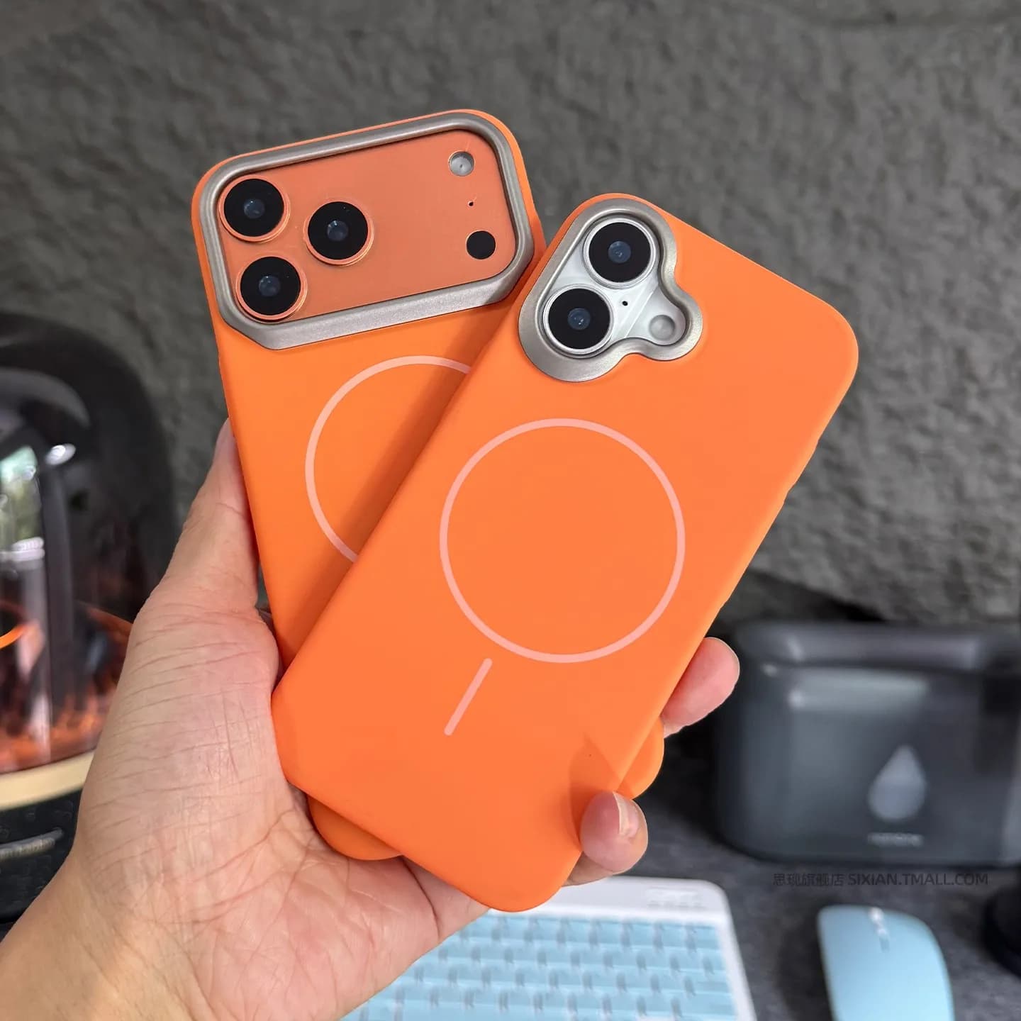 Minimalist Orange Slim Magnetic Case for iPhone 17 Pro Max 16 15 14 13 12 11 Pro Max Plus 16E Air for Magsafe Shockproof Cover
