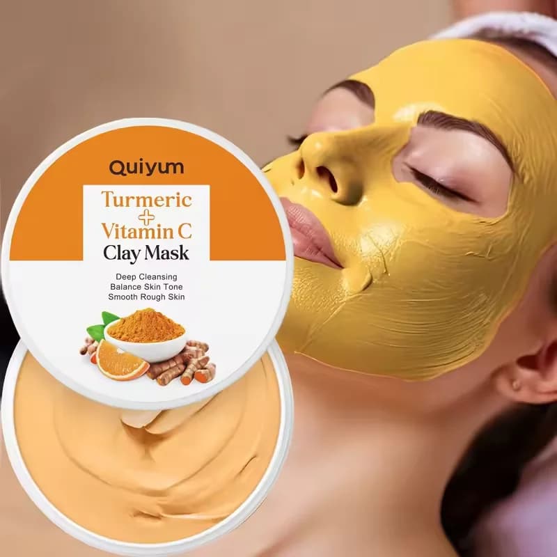 Curcuma mud mask Pore cleaning Vitamin C mud mask Eliminates pimple inhibits melanin Exfoliating Reduce pores Face skin care