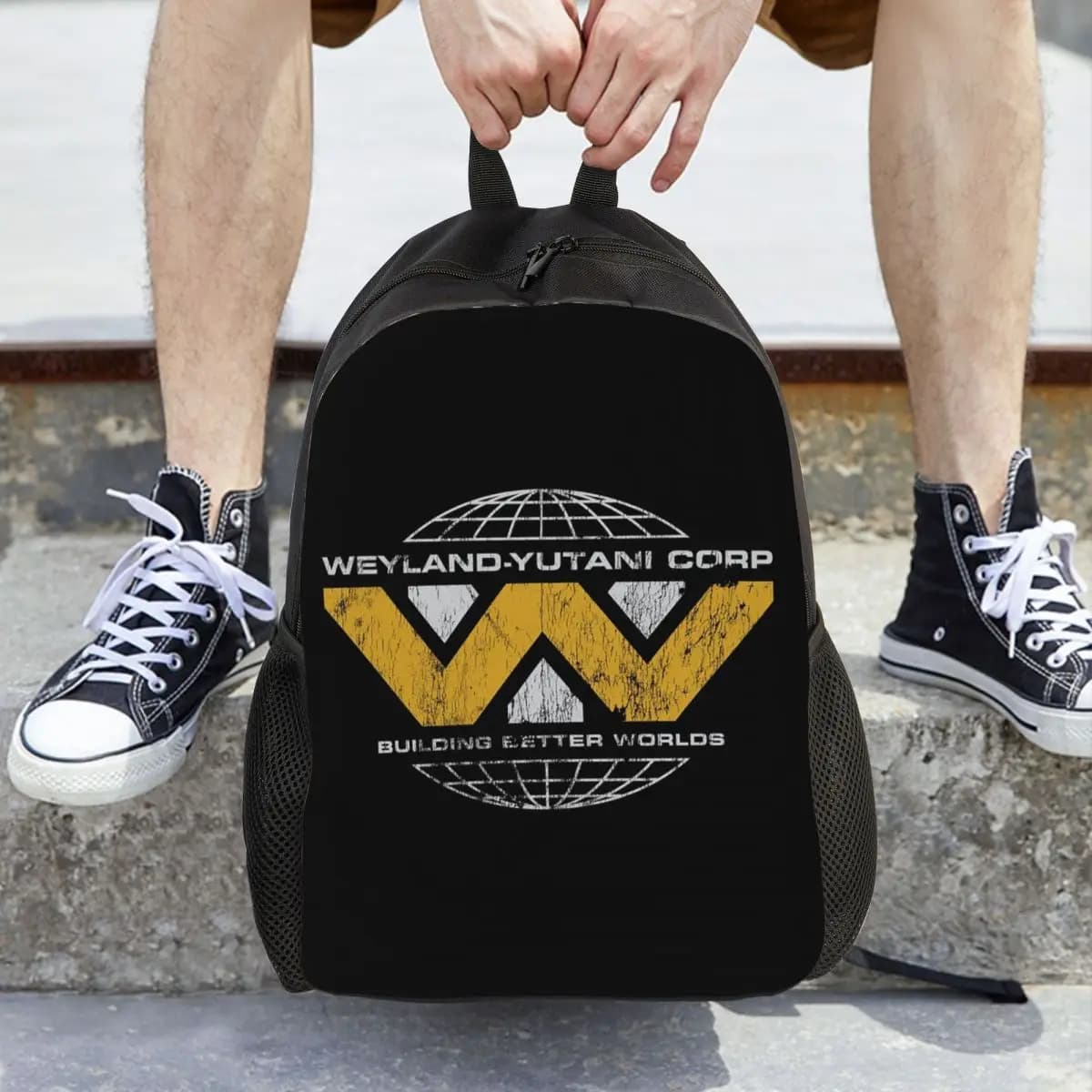 Alien Romulus Lab Weyland - Yutani Xenomorph Experiments Backpack Daypack Large Capacity BookBag School Bag Shoulder Bags