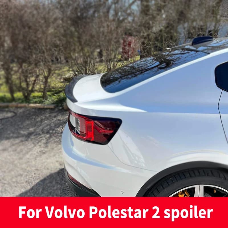 Per Volvo Polestar 2 vera fibra di carbonio spoiler ali esterno posteriore Spoiler coda tronco Boot Wing decorazione Car Styling