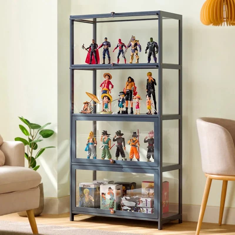 Vetrina Espositiva in Acrilico Trasparente Effetto Vetro, Antipolvere, per Giocattoli Lego, Scatola Contenitore, Scaffale Libreria