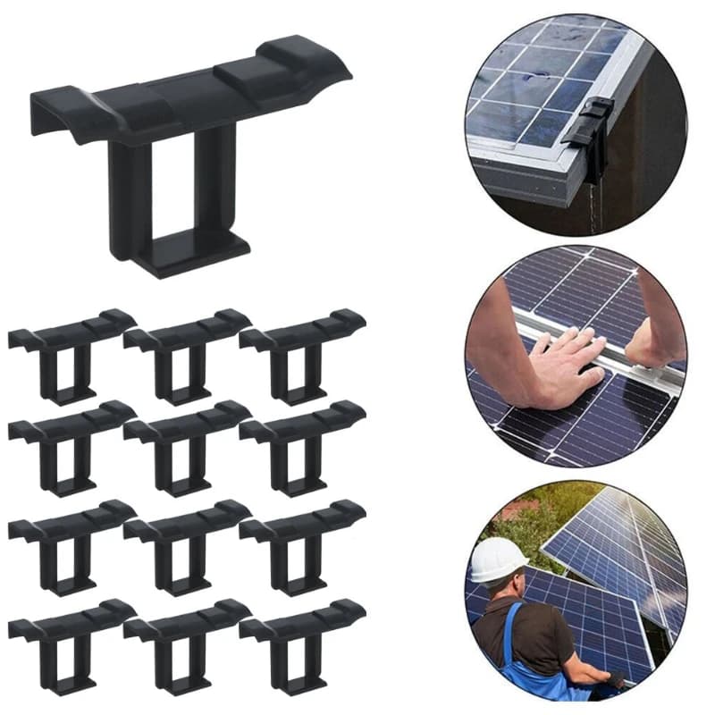 10 PCS telai per pannelli solari Clip drenata con acqua spessa 30/35/40mm pannelli fotovoltaici rimozione automatica polvere d'acqua piovana strumenti esterni