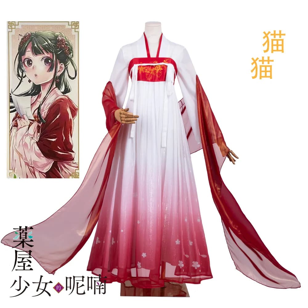 Maomao Costume Cosplay Anime The Apothecary Diaries Costume Parrucca Abito lungo rosa Mao Mao Mistress per le donne Festa di Halloween