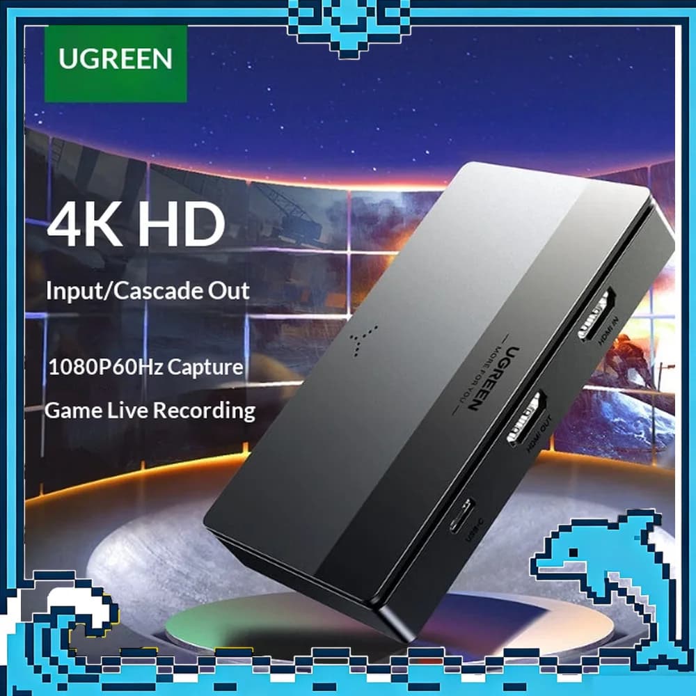 UGREEN CM630 15390 4K 60Hz HDMI Video Capture Card 1080P 60fps USB C Recording Loop Out with Mic Headset