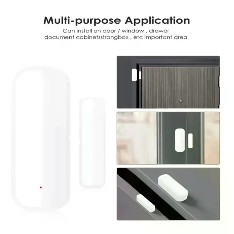 Sensore per Porte e Finestre, Rilevatore di Apertura/Chiusura, Allarme di Sicurezza per Casa Intelligente, Compatibile con Smart Life