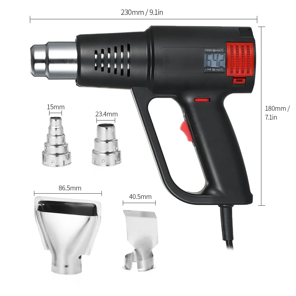 2000W Industrial Fast Heating Hot Air Gun LCD Digital Temperature-controlled High Quality Handheld Heat Blower Electric