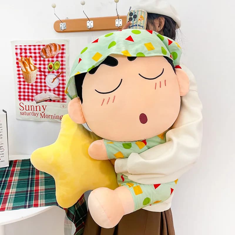 30cm Crayon Shin-Chan Kawaii Plush Doll Shinnosuke Shiro Bedtime Pillow Cute Birthday Gift For Girlfriend Present