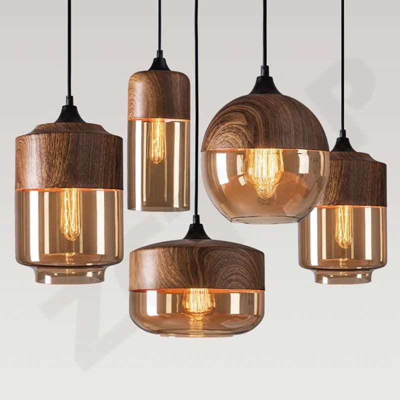 Lampada a Sospensione LED Industriale Retrò, Illuminazione Decorativa per Interni, Lampadario per Sala da Pranzo, Ristorante, Cucina, Luce da Comodino in Vetro E27