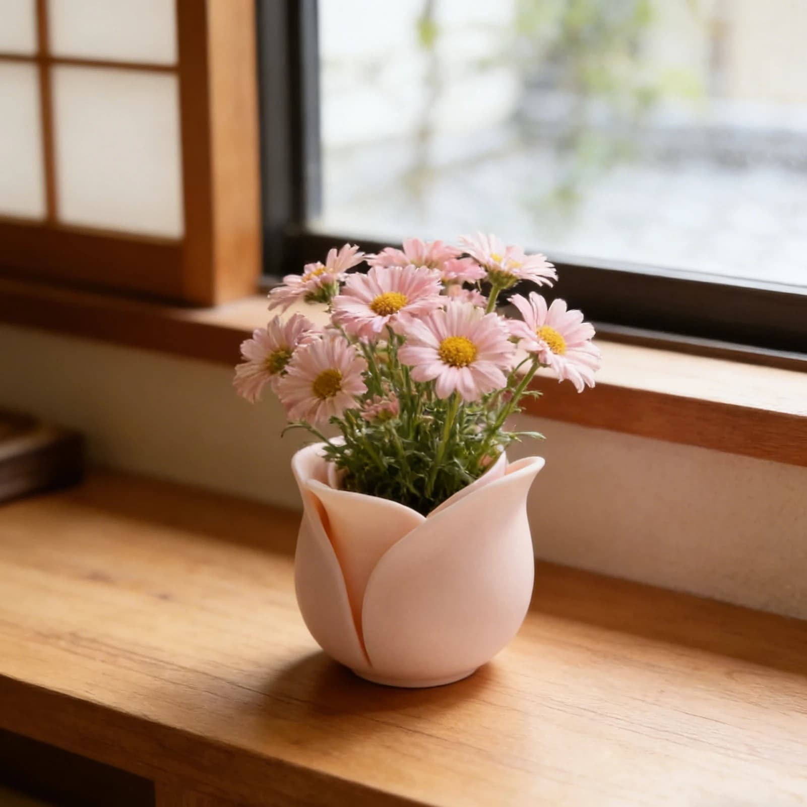 Plastic 3D Printed Rose Jar, UV Resistant, for Interior and Exterior Decorations