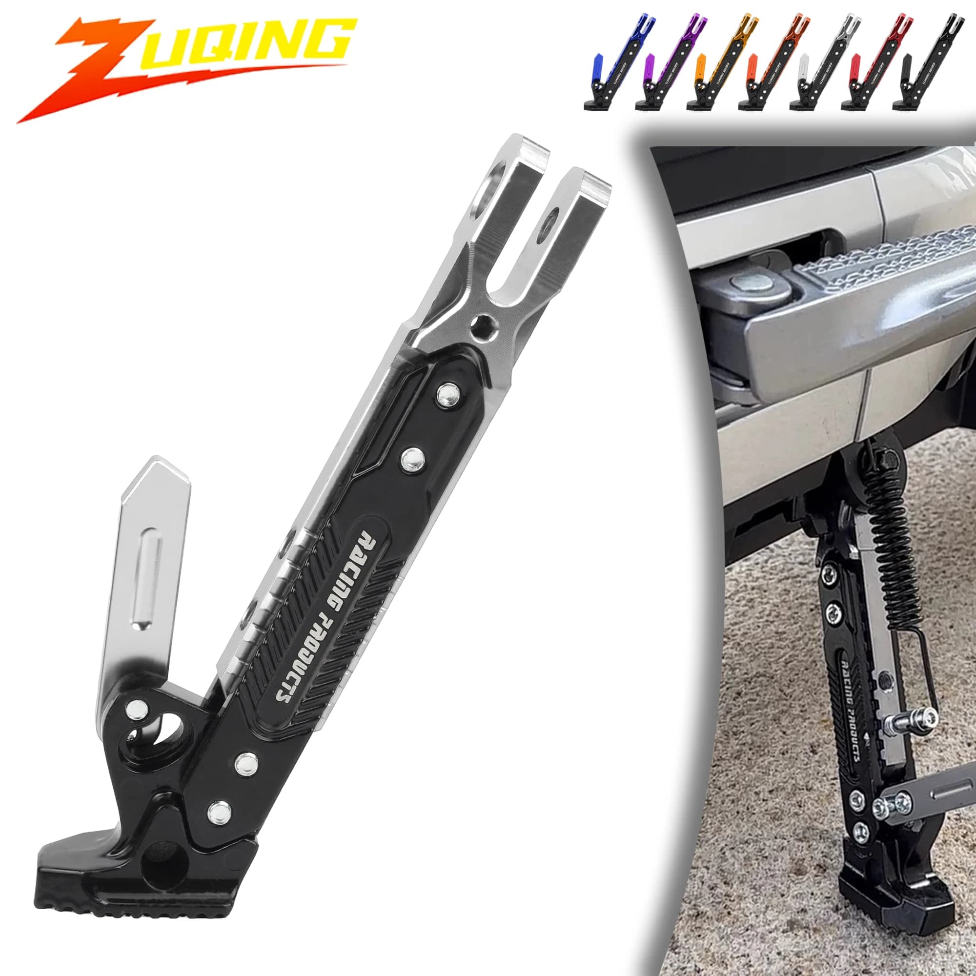 Cavalletto universale per moto, supporti laterali in metallo regolabili telescopici, staffa di parcheggio per scooter per moto CNC, parti modificate
