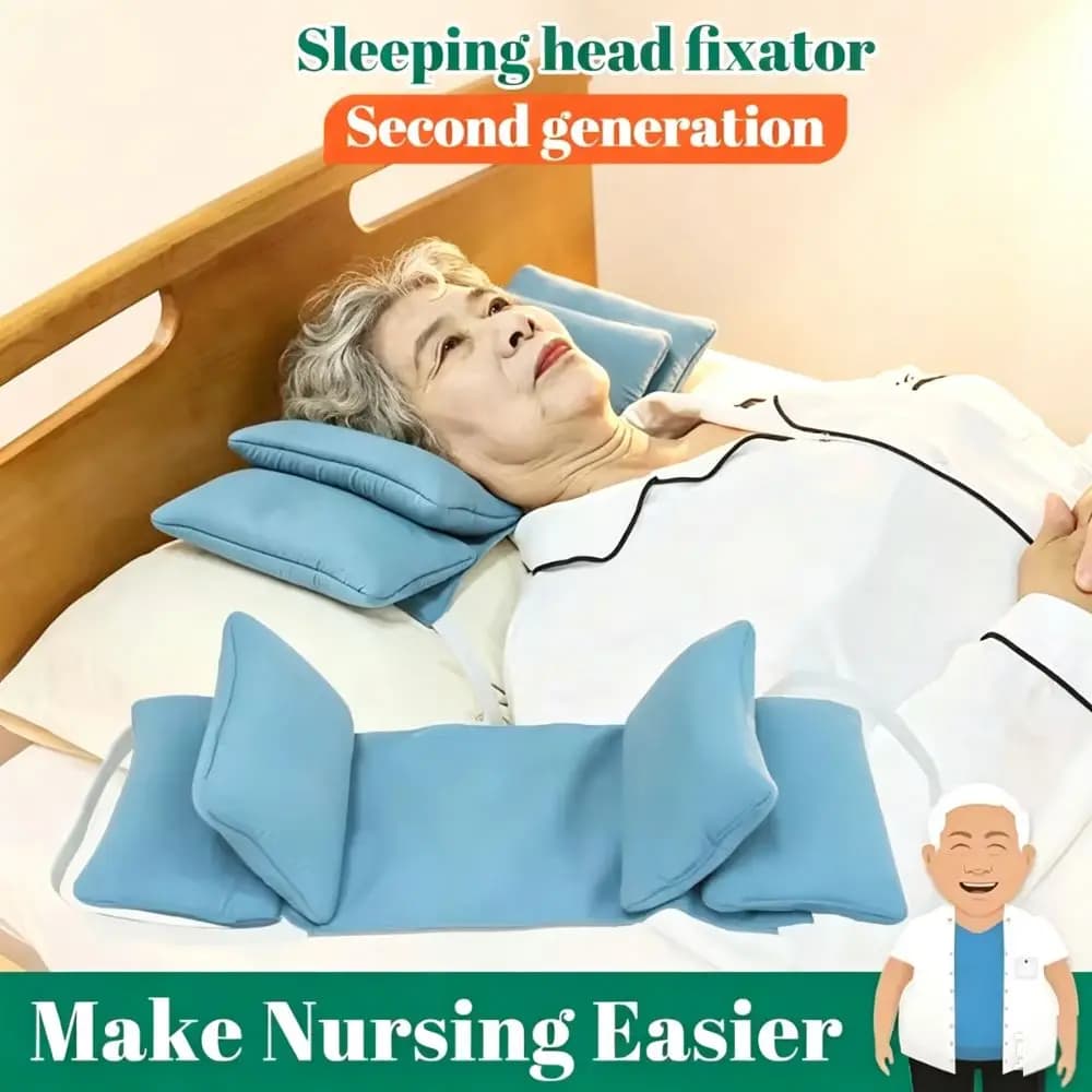 Elderly Anti Side Deviation Fixed Pillow Antimicrobial Cotton Adjustable Soft Inner Core Patient Head Support Cervical Pillow