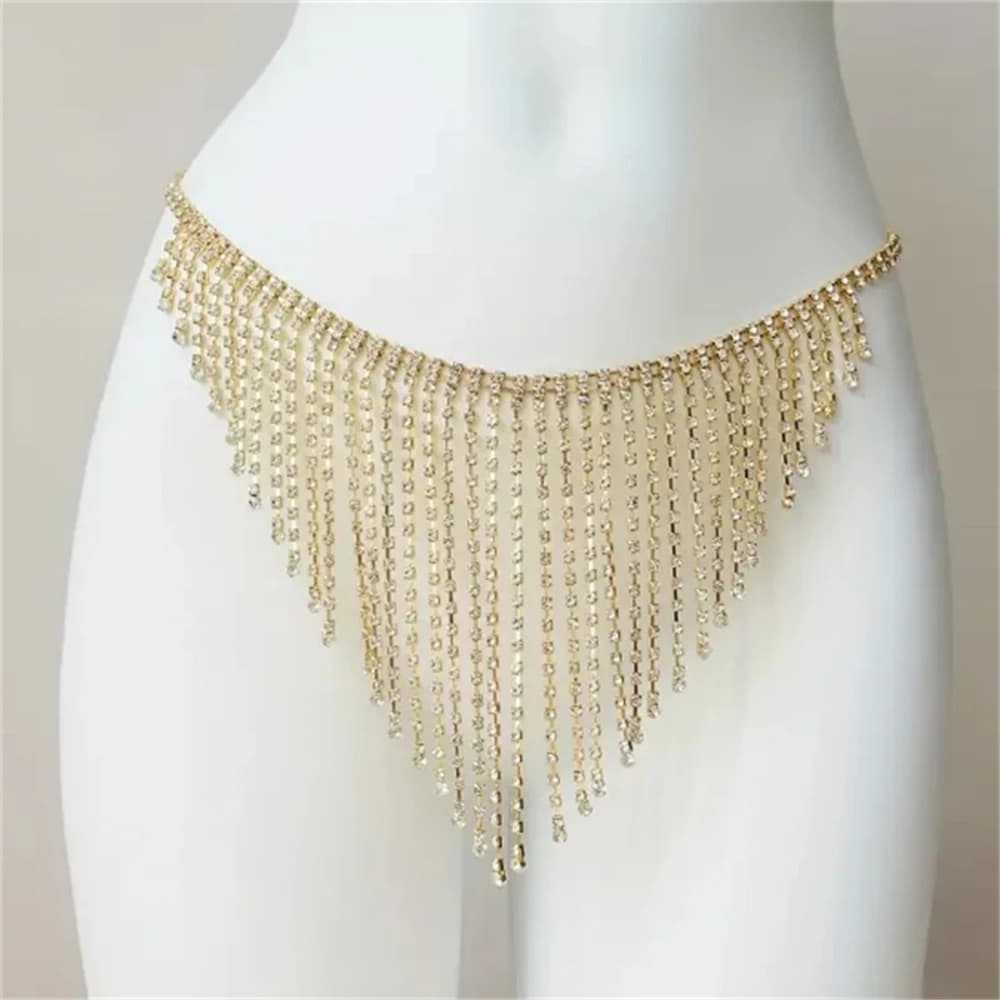 Sexy Crystal Nappa Beaded Shorts Chain Beach bikini fashion jewelry for body chain of sexy panties chain for shiny body for parties