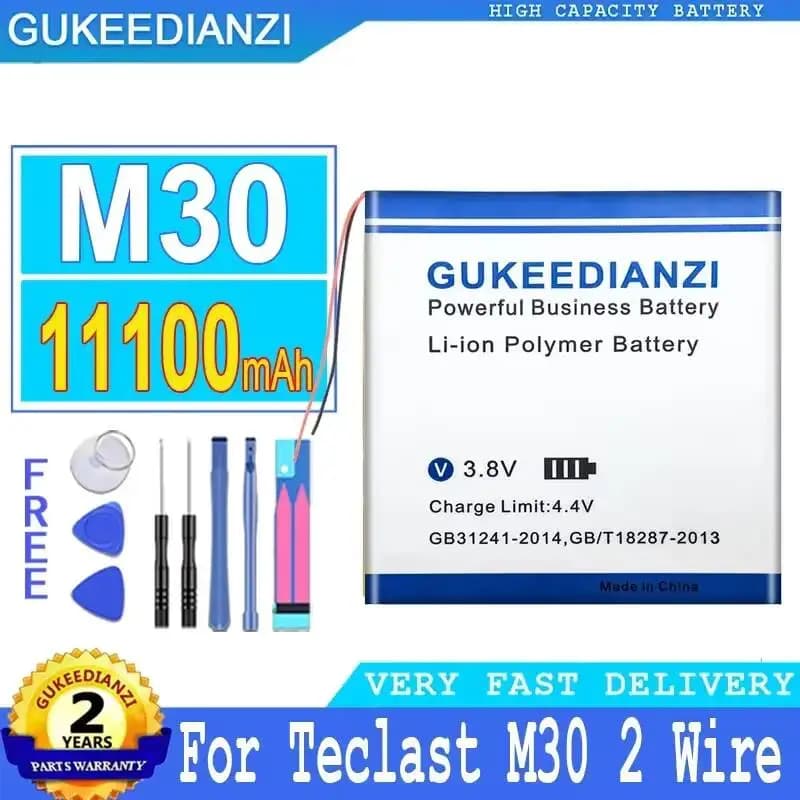 Batteria per tablet leggera da 11100 mAh per Teclast M30 2 Wire Tablet PC Batteria 2line