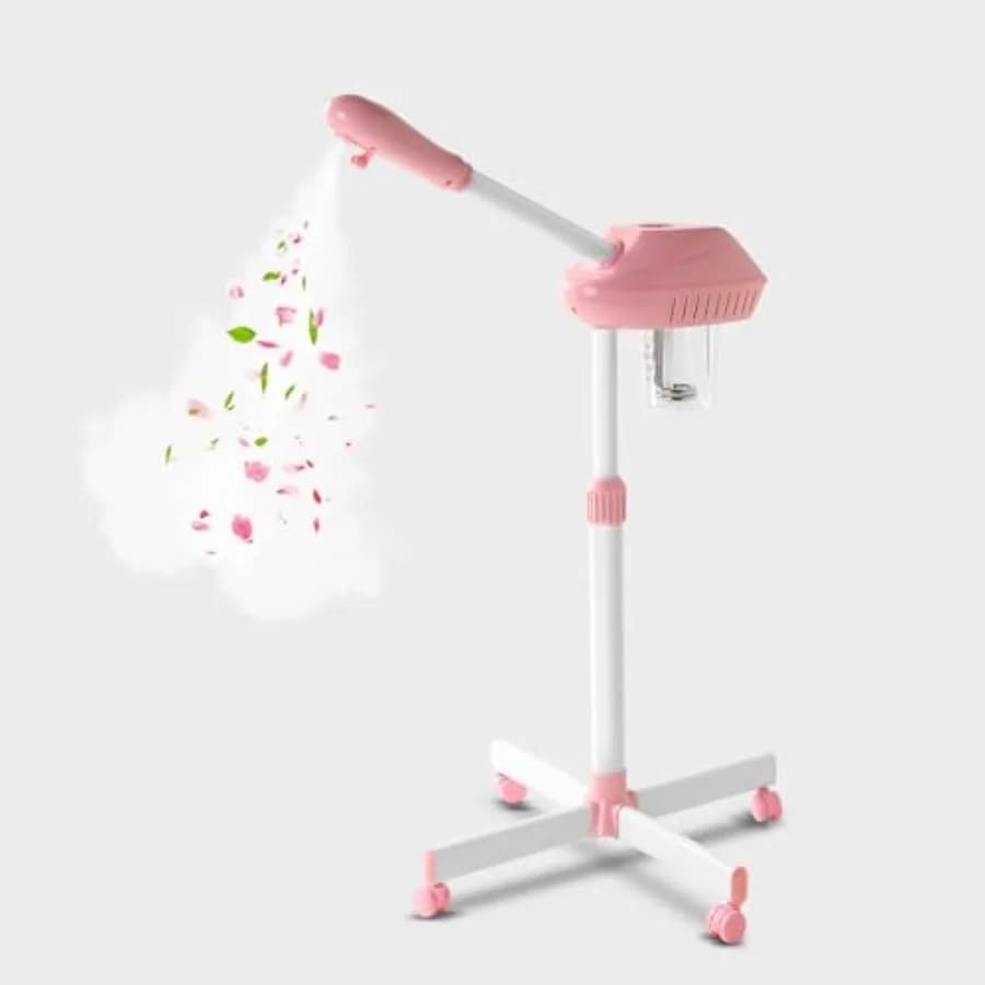 Vaporizzatore Professionale per il Viso su Ruote, Steamer per Estetiste con Più Vapore per Idratazione e Nutrimento, Regolabile