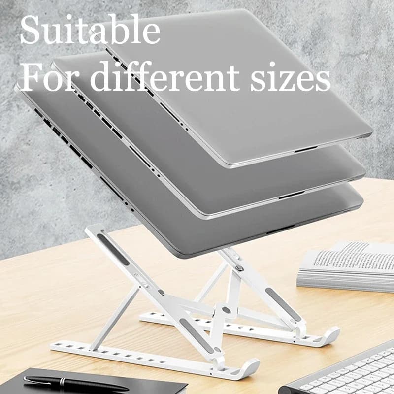 Supporto Pieghevole per Laptop con Raffreddamento, Base Regolabile Portatile per Notebook, Accessori per Tablet
