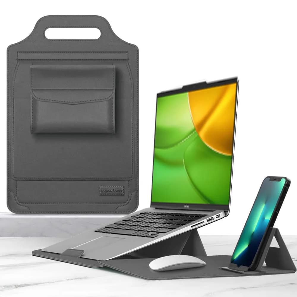 Per Infinix XBOOK B15 Custodia per laptop da 15.6 pollici Supporto per laptop pieghevole Tappetino per mouse Supporto per telefono Caricatore Custodia per mouse Custodia Flip Bag