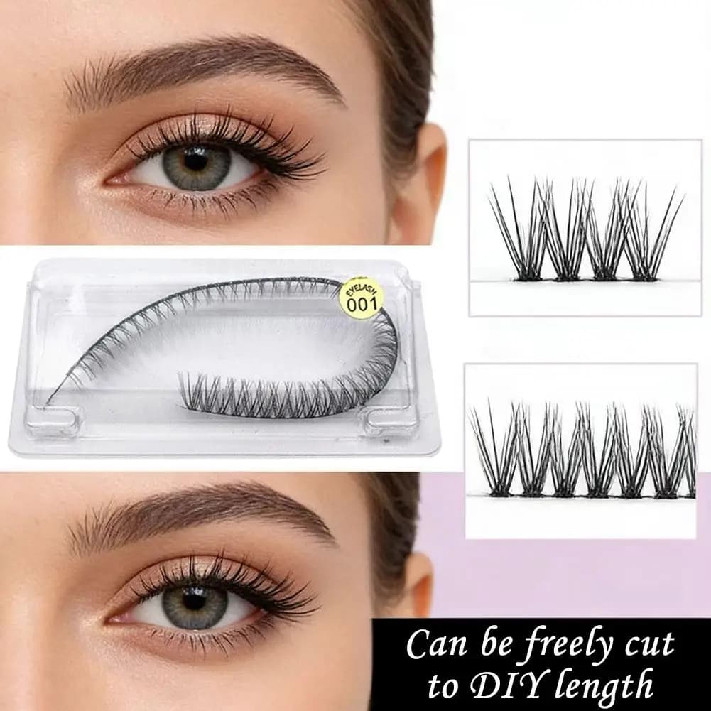 New Finte 3D Eyelashes Handmade, Extension Voluminous Eyelash Segmentate, Soft Tape Dramatic Eyelashes, Makeup Eyelash