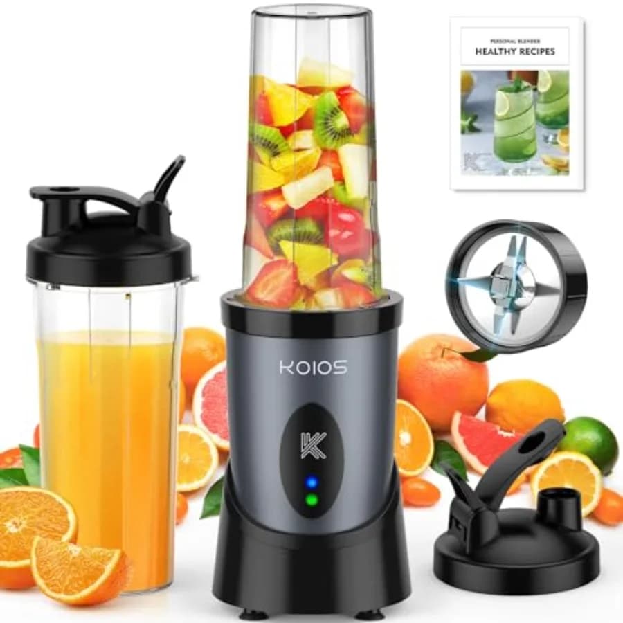 Frullatore Personale da 900W per Cucina con 2 Bicchieri Portatili da 22oz, Mixer Monodose per Frullati, Smoothie e Succhi Nutrienti