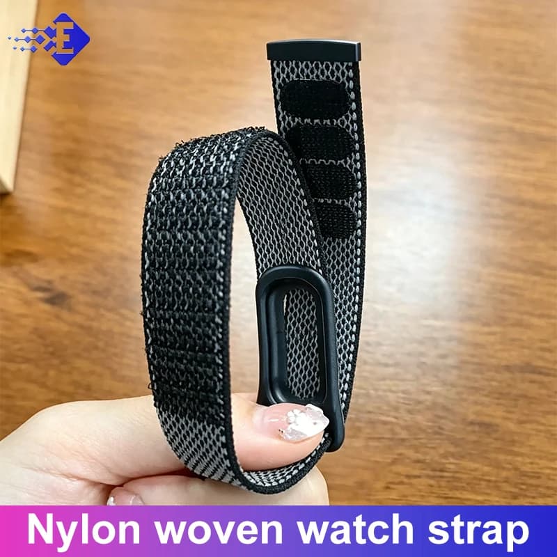 Premium Braided Nylon Replacement Band Woven Velcro Watch Strap For Google Fitbit Air Adjustable Closure Breathable Wrist Strap