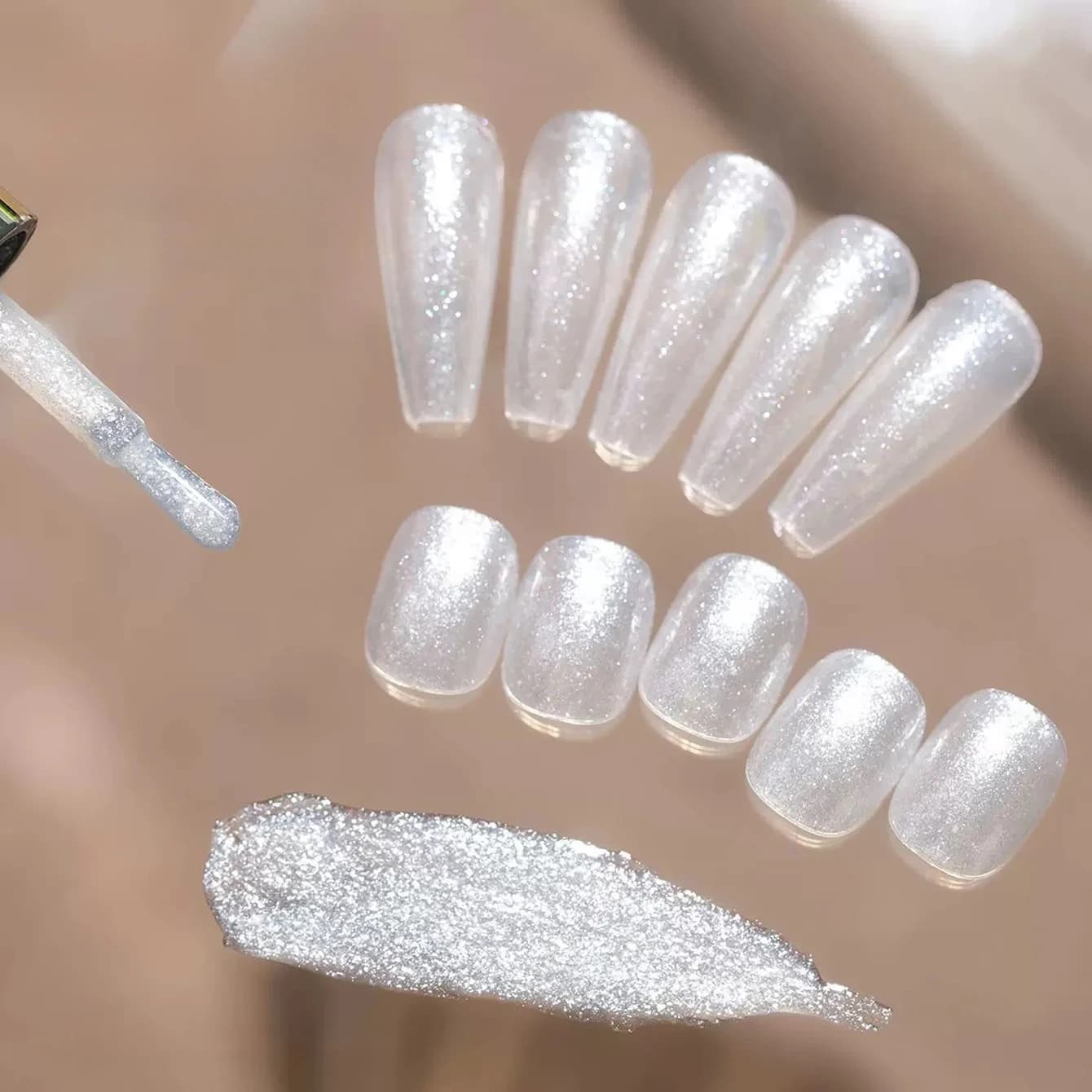 12ML 1-9 pezzi Gelsomino Fata ad alta densità Glitter Gel Smalto per unghie Gel sbiancante Smalto per unghie bianche Unghie a luce UV Forniture per unghie
