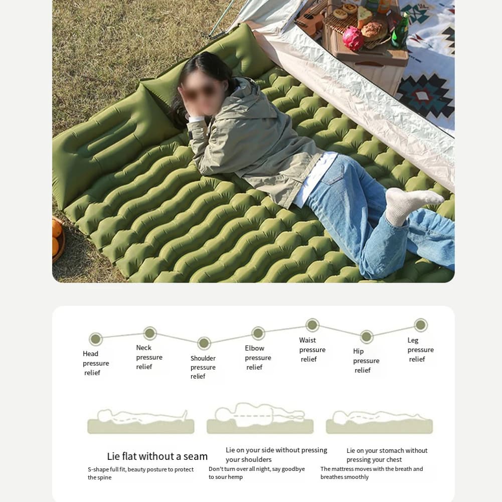 Camping trip 200 * 140 * 6 cm Inflatable bearing Pedal pump Inflating Mat Waterproof camping pad Wear resistant material