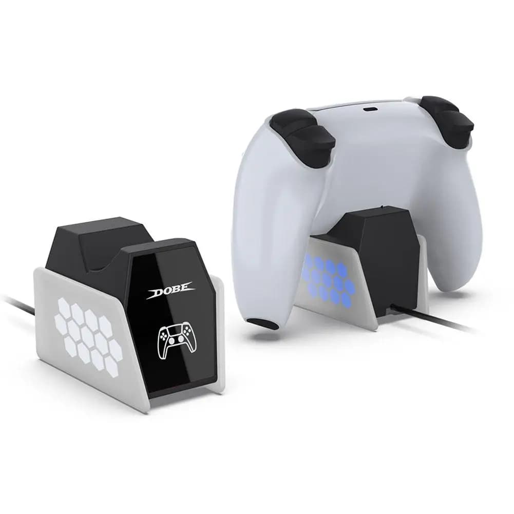 Stazione di ricarica singola intelligente per controller PS5 e PS5 Elite con luce LED, caricabatterie per gamepad PlayStation 5