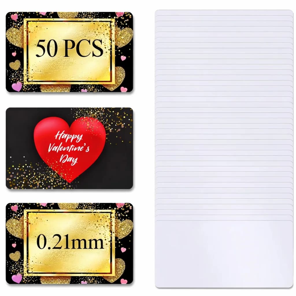 50/100 Pezzi Biglietti da Visita per Sublimazione, Cartoncini Bianchi Spessi 0,21mm per Incisione Laser, Stampa UV, Fai-da-Te