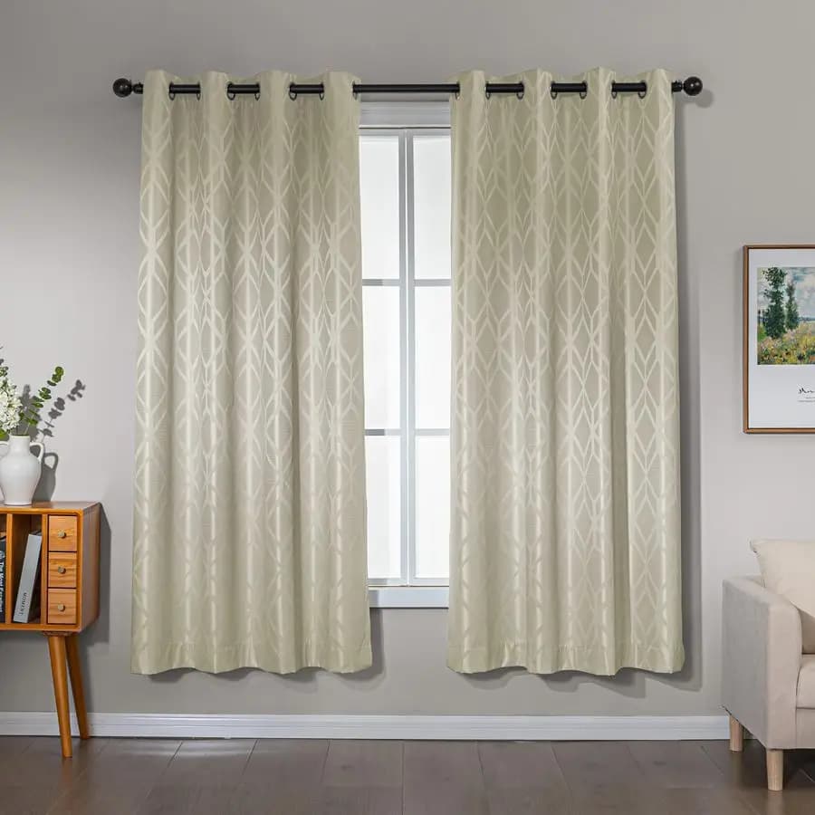 2 Pezzi Tende Oscuranti 100%, Tende per Soggiorno e Camera da Letto, Trattamento Termoisolante per Finestre, 42x72, Beige