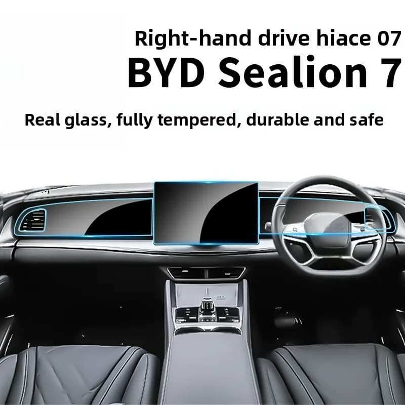 Pellicola Protettiva in Vetro Temperato Anti-Riflesso Ultra-Trasparente per Schermo di Navigazione Auto BYD Sealion 7, Guida a Destra