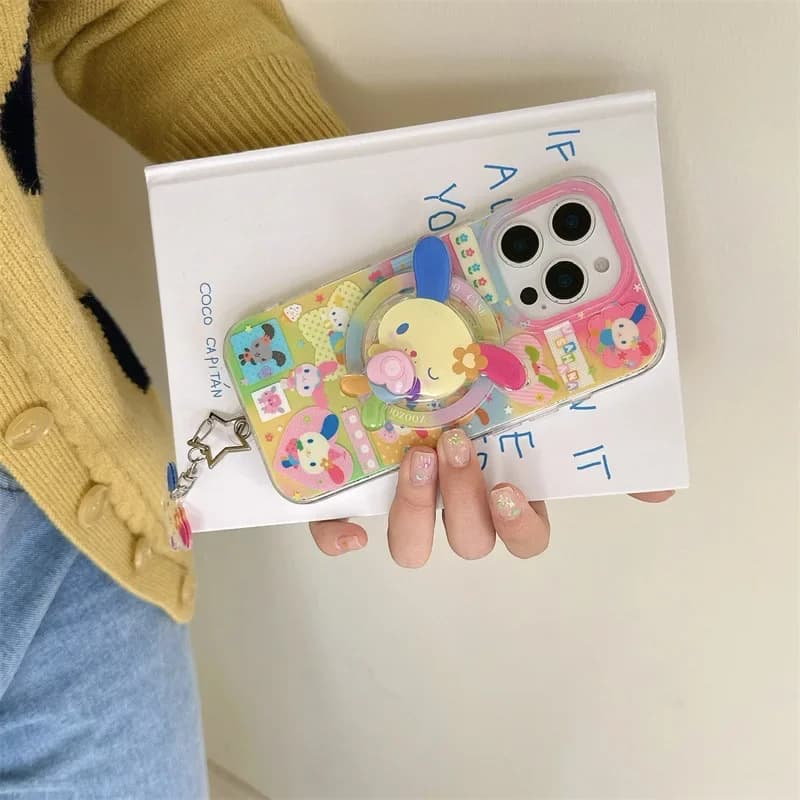 Dopamina Arcobaleno Coniglio coniglietto arte Cassa Del Telefono Per magsafe iPhone 17 16 15 14 13 Pro Max Caso Sveglio di Lusso Del Fumetto copertura antiurto