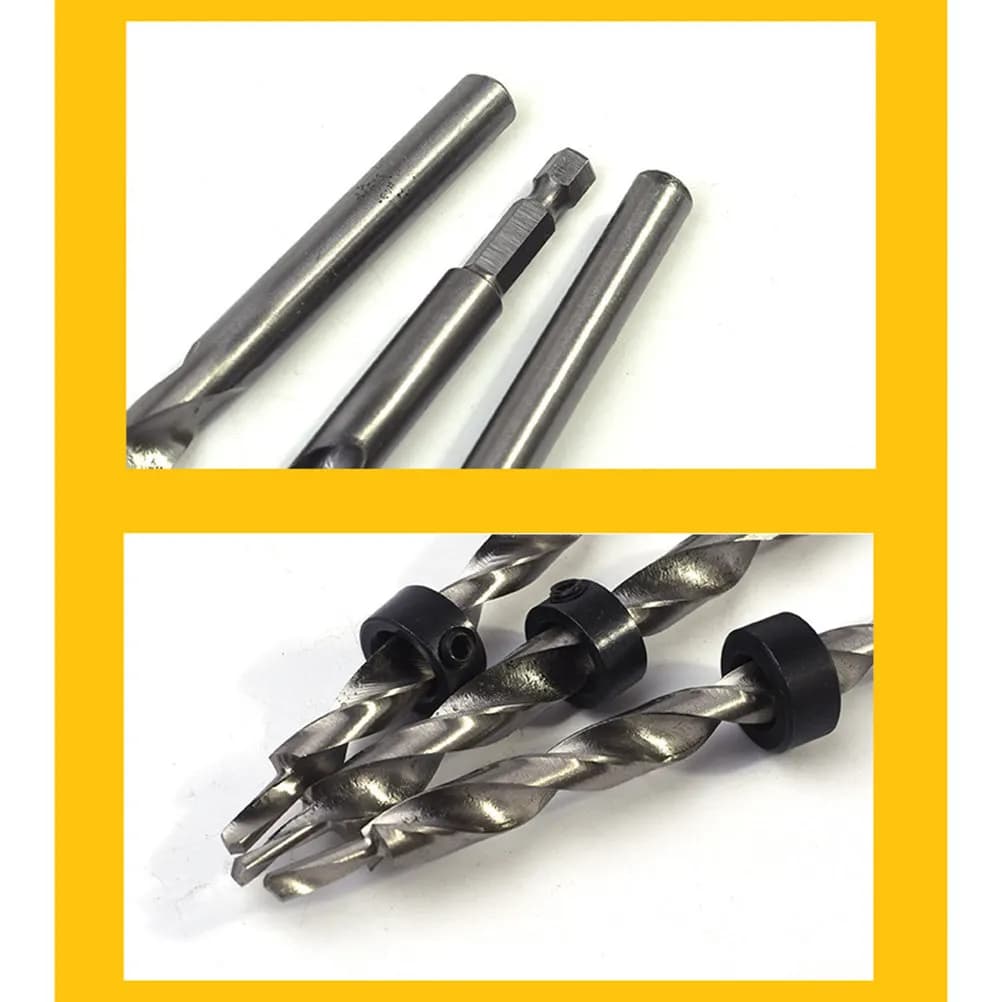 Hex Shank Drill Bit Set 9.5Mm Titanium Coated Hss Steel For Woodworking Fast Cutting Countersink Hole Reamer Tool Wood