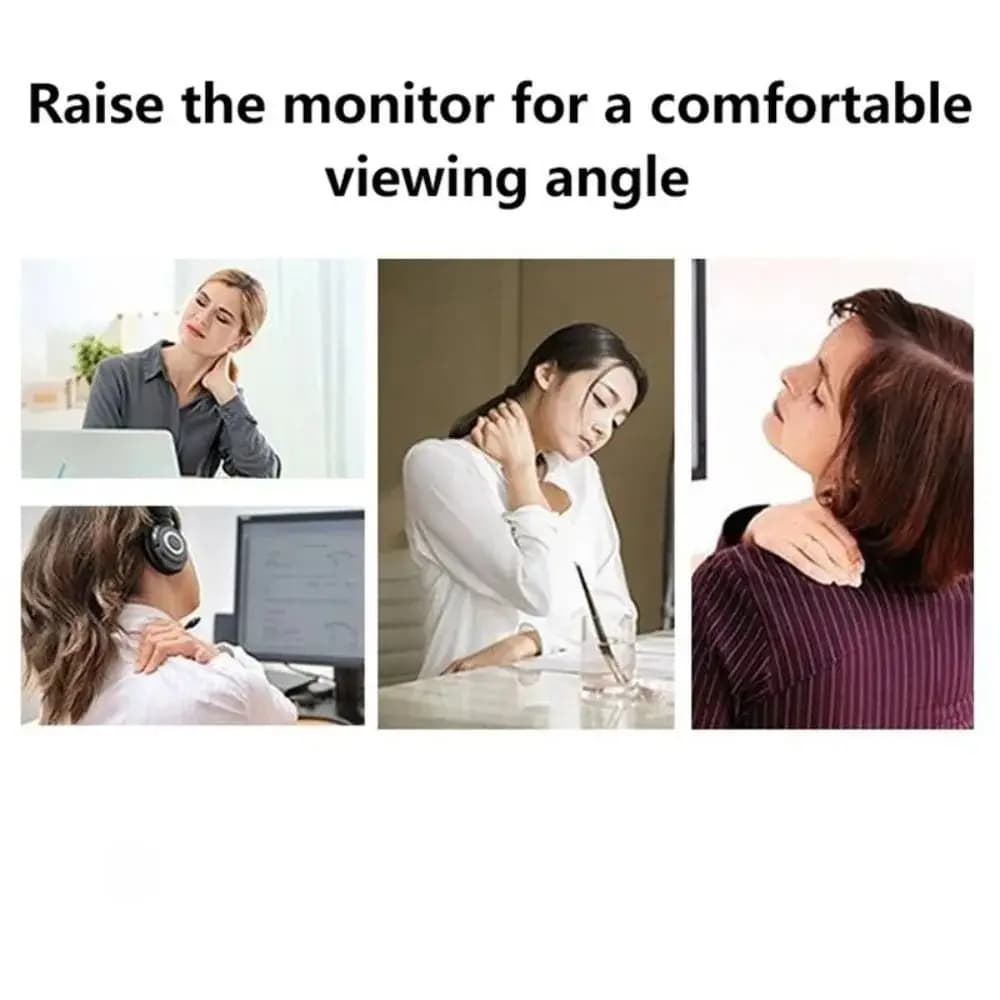 With Drawer Monitor Stand Riser Sturdy Structure Stable Support Desktop Computer Shelf Simple Design Storage Functions