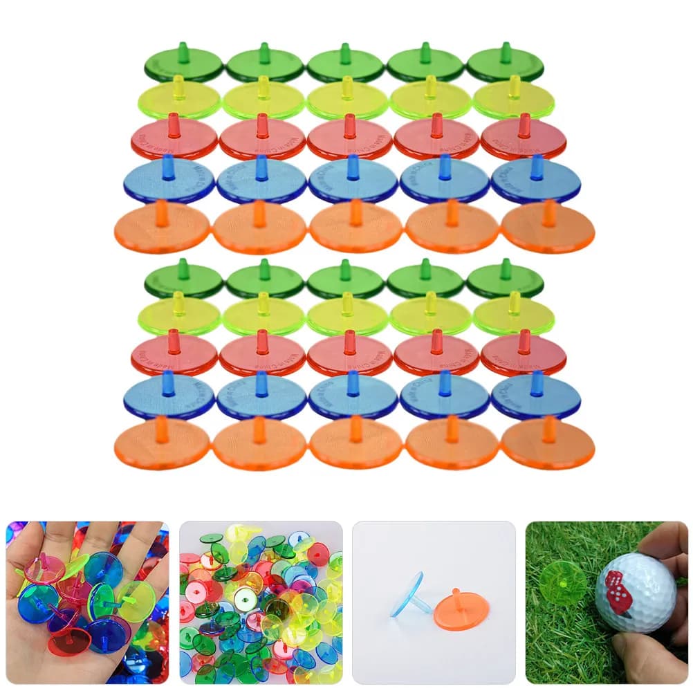 150 Pezzi Marcatori per Palline da Golf Trasparenti Rotondi in Plastica, Leggeri e Facili da Inserire nel Terreno, Stabilizzano la Traiettoria, Strumenti per Allenamento Golf