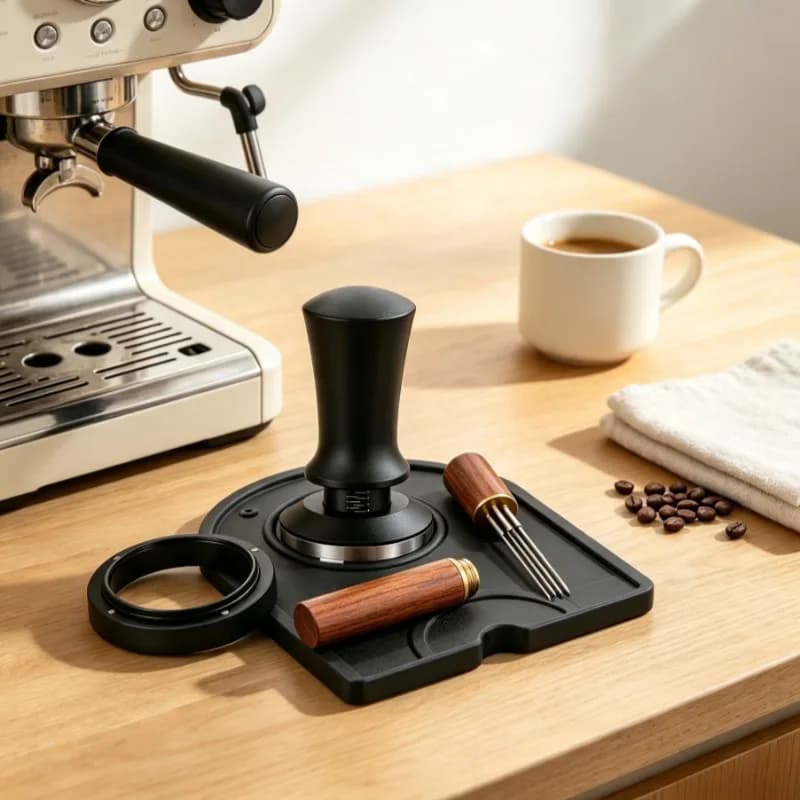 Coffee Espresso Accessories Kit with Coffee Tamper,Coffee Dosing Ring, Mat ,Barista Tools for 51/53/58mm Espresso Coffee Maker