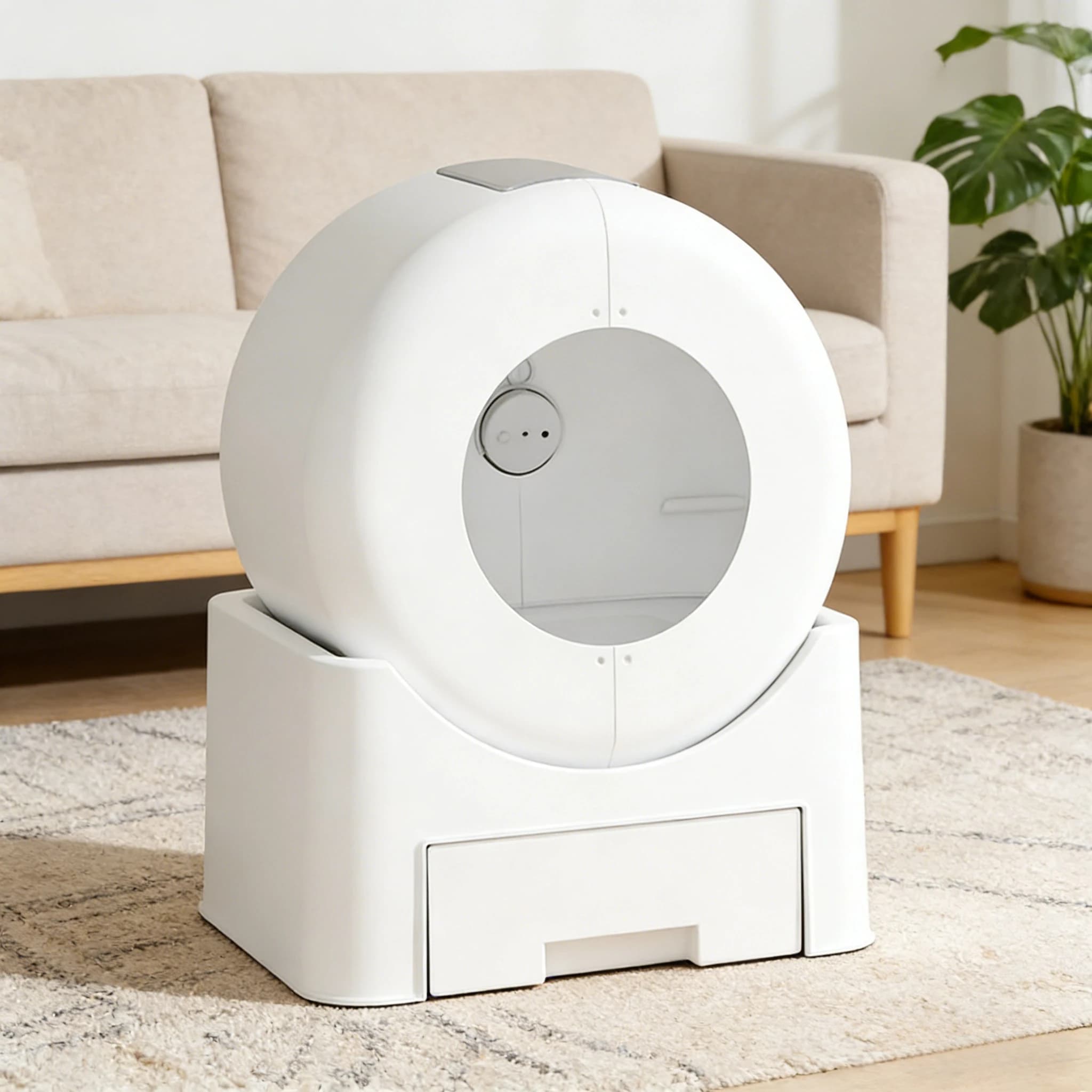 Lettiera per gatti con pulizia automatica, grande lettiera intelligente per gatti, versamento della sabbia con un clic tramite cellulare per evitare perdite, toilette per gatti