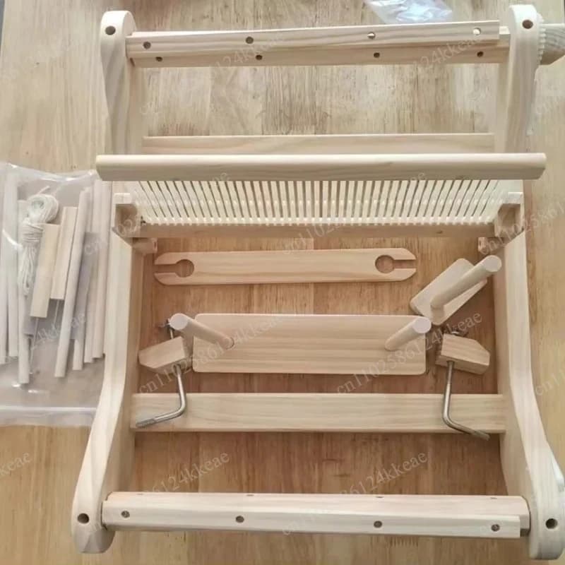 DIY Solid Wood Loom, Multifunctional Weaving Spinning Wheel, Handmade Wool Tapestry Production