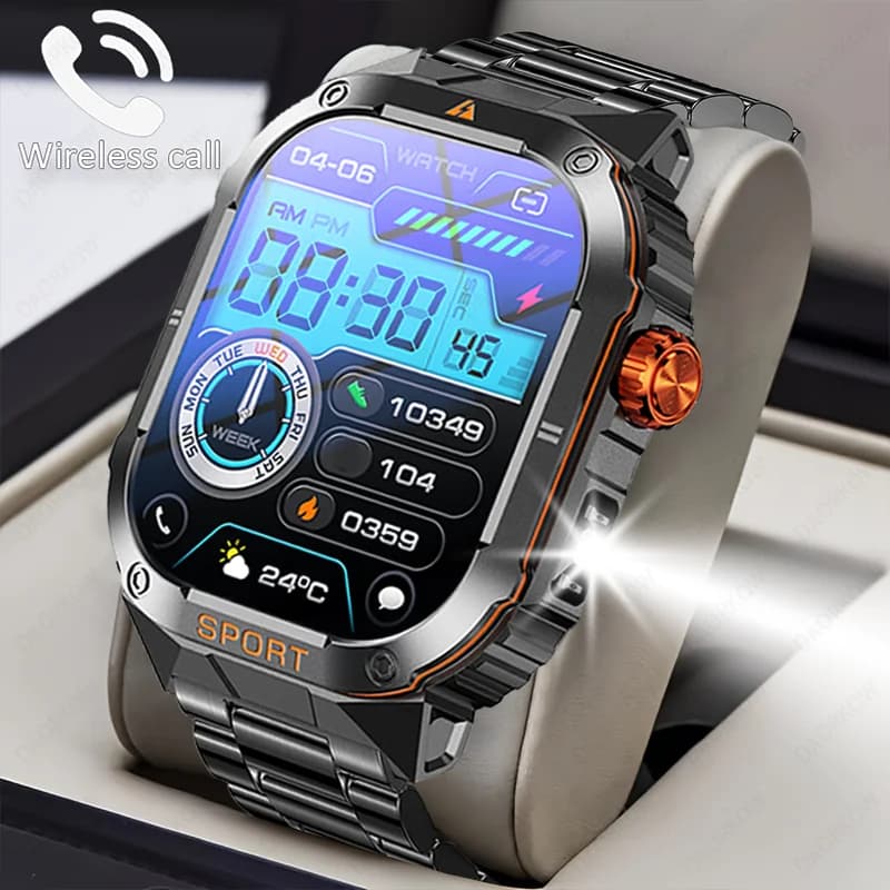Smartwatch Militare 2026 da 2.01'' con Chiamata Bluetooth, Orologio Fitness Impermeabile Sportivo da Polso per Uomo, Compatibile con iOS e Android