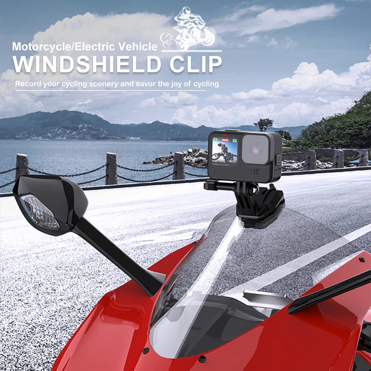 Suitable for motorcycle windscreen mounts Insta360 Yingshi AcePro Gopro DJI Action/3/4/5/6 Mounting bracket for Nano Action camera