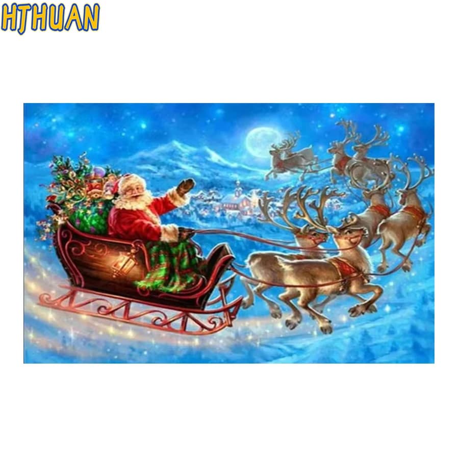 Diamante ricamo Babbo Natale, carrozza Arredamento moderno mosaico Diamante Punto croce pittura diamante fai da te trapano quadrato/rotondo completo