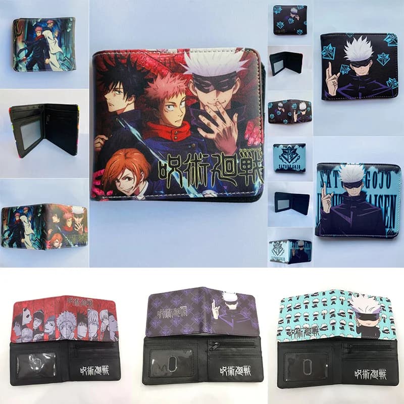 Jujutsu Kaisen Wallet Foldable Soul PU Wallet Holder Card Holder Card Clip Bag Cartoon Cosplay Clutch Wallet Gift Toy