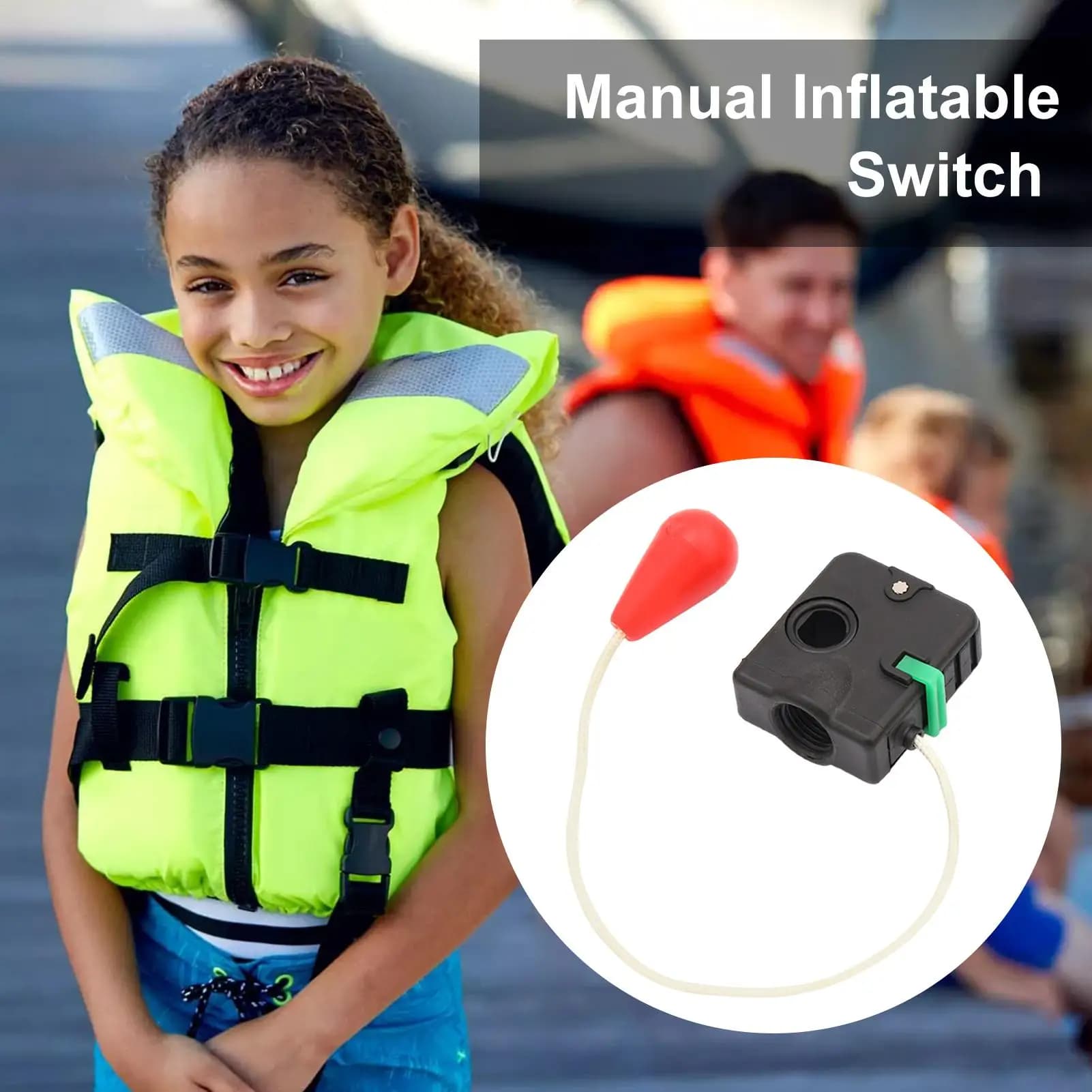 Dispositivo di gonfiaggio per giubbotti di salvataggio, pompa di gonfiaggio per giubbotti di salvataggio, gadget di sicurezza per gonfiabili, accessori gonfiabili